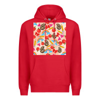 Red back to school seamless pattern 6 (3600x3600) Premium Hoodie - AdoDesignShop