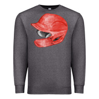 Charcoal Heather red baseball batting helmet fa element Premium Sweatshirt - FaDigitalArtStudio