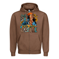 Chestnut Just a girl who loves coffee Zipper Hoodie - RanaPortraitStore