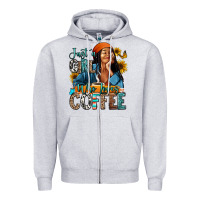 Heather Grey Just a girl who loves coffee Zipper Hoodie - RanaPortraitStore