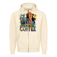 Sandshell Just a girl who loves coffee Zipper Hoodie - RanaPortraitStore