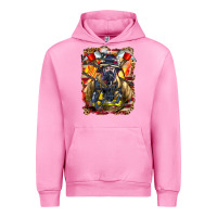 Fuchsia Pink firefighter axe and ladder Urban Hoodie - LillyAllenDesigns