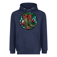 Navy Christmas Cowboy Boots Heavyweight Hoodie - RanaPortraitStore