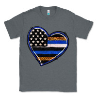 Charcoal Heather police heart Classic Tee - RanaPortraitStore