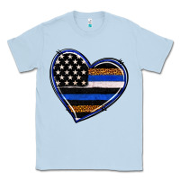 Dusty Blue police heart Classic Tee - RanaPortraitStore