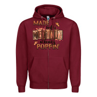 Burgundy Made with melanin always poppin' Zipper Hoodie - RanaPortraitStore