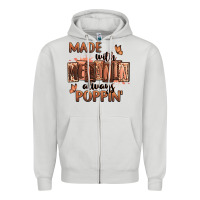 Dove Grey Made with melanin always poppin' Zipper Hoodie - RanaPortraitStore