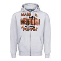 Heather Grey Made with melanin always poppin' Zipper Hoodie - RanaPortraitStore