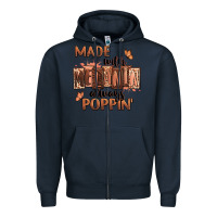 Navy Made with melanin always poppin' Zipper Hoodie - RanaPortraitStore
