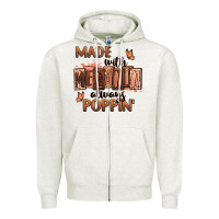 Oatmeal Heather Made with melanin always poppin' Zipper Hoodie - RanaPortraitStore