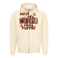 Sandshell Made with melanin always poppin' Zipper Hoodie - RanaPortraitStore