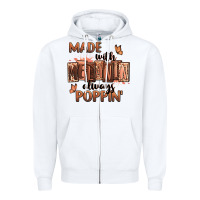 White Made with melanin always poppin' Zipper Hoodie - RanaPortraitStore