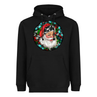 Black Christmas Santa Claus Heavyweight Hoodie - RanaPortraitStore