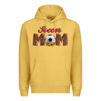 Antique Gold soccer mom with ball and sunflower Premium Hoodie - Artiststas