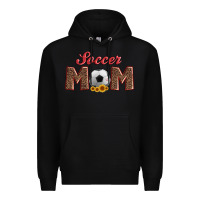 Black soccer mom with ball and sunflower Premium Hoodie - Artiststas