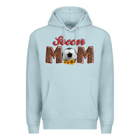 Blue Mist soccer mom with ball and sunflower Premium Hoodie - Artiststas