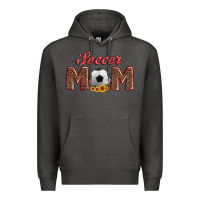 Charcoal Heather soccer mom with ball and sunflower Premium Hoodie - Artiststas