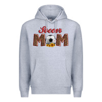 Heather Grey soccer mom with ball and sunflower Premium Hoodie - Artiststas