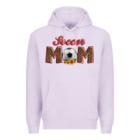 Lilac soccer mom with ball and sunflower Premium Hoodie - Artiststas