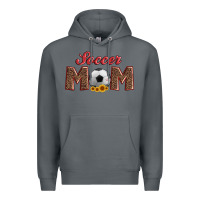 Rock soccer mom with ball and sunflower Premium Hoodie - Artiststas