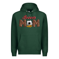 Sports Green soccer mom with ball and sunflower Premium Hoodie - Artiststas