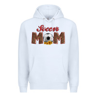 White soccer mom with ball and sunflower Premium Hoodie - Artiststas