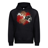 Black leopard cowhide Christmas plaid patches Urban Hoodie - Jasminsmagicworld