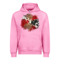 Fuchsia Pink leopard cowhide Christmas plaid patches Urban Hoodie - Jasminsmagicworld