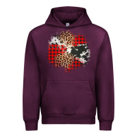 Mauve Wine leopard cowhide Christmas plaid patches Urban Hoodie - Jasminsmagicworld