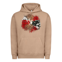 Pigment Burro leopard cowhide Christmas plaid patches Urban Hoodie - Jasminsmagicworld