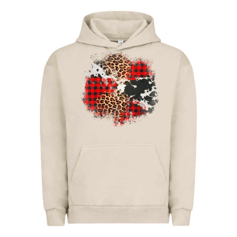 Leopard Cowhide Christmas Plaid Patches Urban Hoodie by Jasminsmagicworld | Teevron