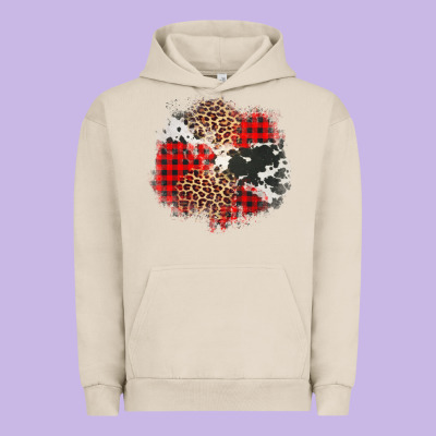 Leopard Cowhide Christmas Plaid Patches Urban Hoodie Designed By Jasminsmagicworld