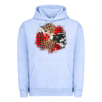 Pigment Grape Ice leopard cowhide Christmas plaid patches Urban Hoodie - Jasminsmagicworld