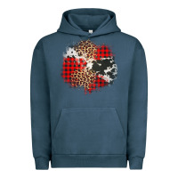 Pigment Midnight Navy leopard cowhide Christmas plaid patches Urban Hoodie - Jasminsmagicworld