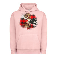 Pigment Salmon leopard cowhide Christmas plaid patches Urban Hoodie - Jasminsmagicworld