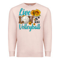 Pale Pink live love volleyball Premium Sweatshirt - HRA Design Shop
