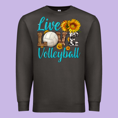 Live Love Volleyball Premium Sweatshirt Designed By Hra Design Shop