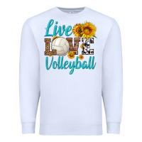 White live love volleyball Premium Sweatshirt - HRA Design Shop