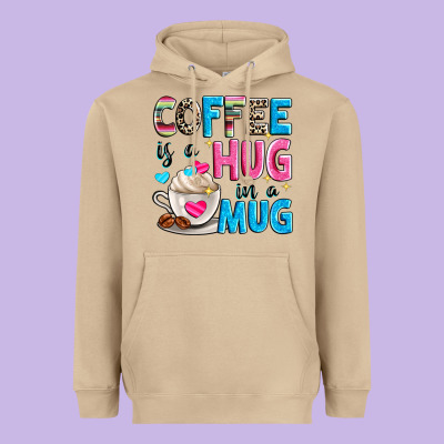 Coffee Is A Hug In A Heavyweight Hoodie Designed By Zillion Design Studio