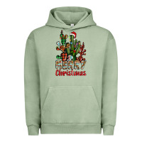 Pigment Oil Green merry christmas cactus western Urban Hoodie - BarkalooDesign