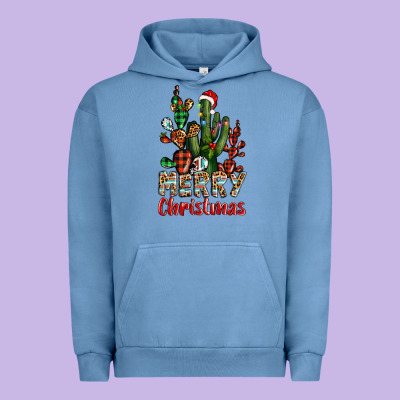 Merry Christmas Cactus Western Urban Hoodie Designed By Barkaloodesign