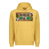 Antique Gold soccer mom with ball and cactus and serape licanse plate Premium Hoodie - Artiststas