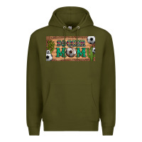 Army Green soccer mom with ball and cactus and serape licanse plate Premium Hoodie - Artiststas