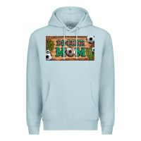 Blue Mist soccer mom with ball and cactus and serape licanse plate Premium Hoodie - Artiststas