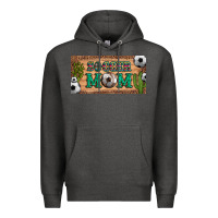 Charcoal Heather soccer mom with ball and cactus and serape licanse plate Premium Hoodie - Artiststas