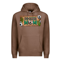 Chestnut soccer mom with ball and cactus and serape licanse plate Premium Hoodie - Artiststas