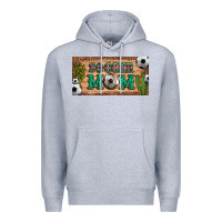 Heather Grey soccer mom with ball and cactus and serape licanse plate Premium Hoodie - Artiststas
