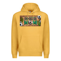 Mustard soccer mom with ball and cactus and serape licanse plate Premium Hoodie - Artiststas
