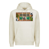 Oatmeal Heather soccer mom with ball and cactus and serape licanse plate Premium Hoodie - Artiststas
