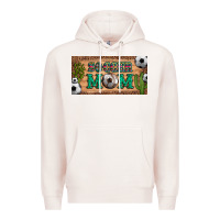 Pale Pink soccer mom with ball and cactus and serape licanse plate Premium Hoodie - Artiststas